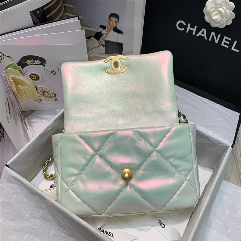 Chanel 19 FLAP BAG Iridescent Calfskin LB3735 (3)