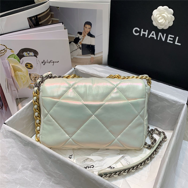 Chanel 19 FLAP BAG Iridescent Calfskin LB3735 (5)