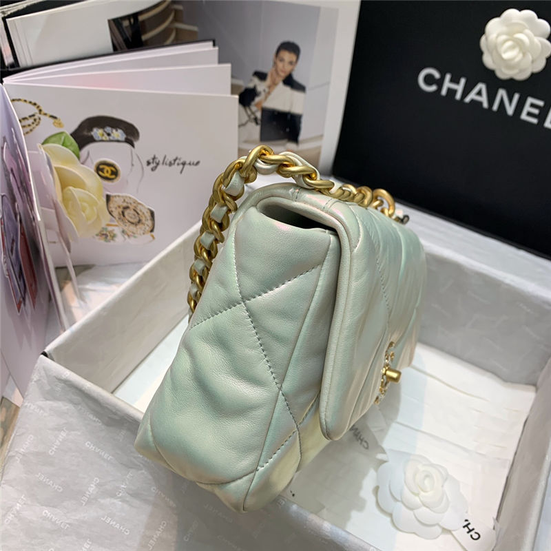 Chanel 19 FLAP BAG Iridescent Calfskin LB3735 (6)
