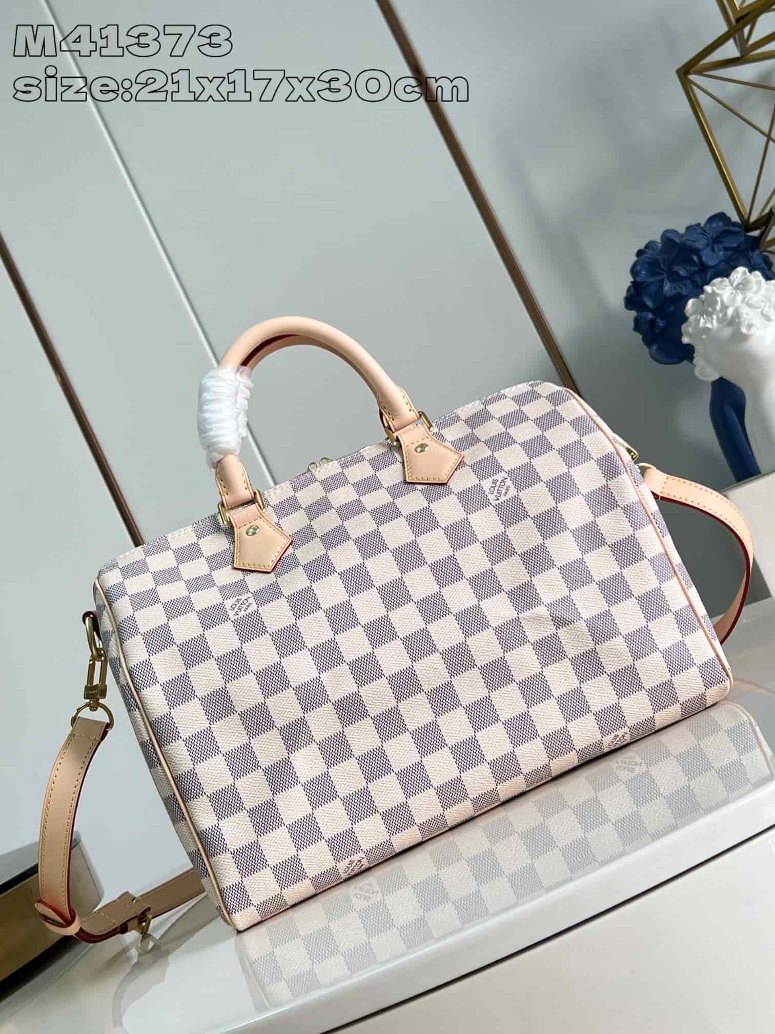 LV Speedy Bandoulière 30 Damier Azur LB21444 (1)