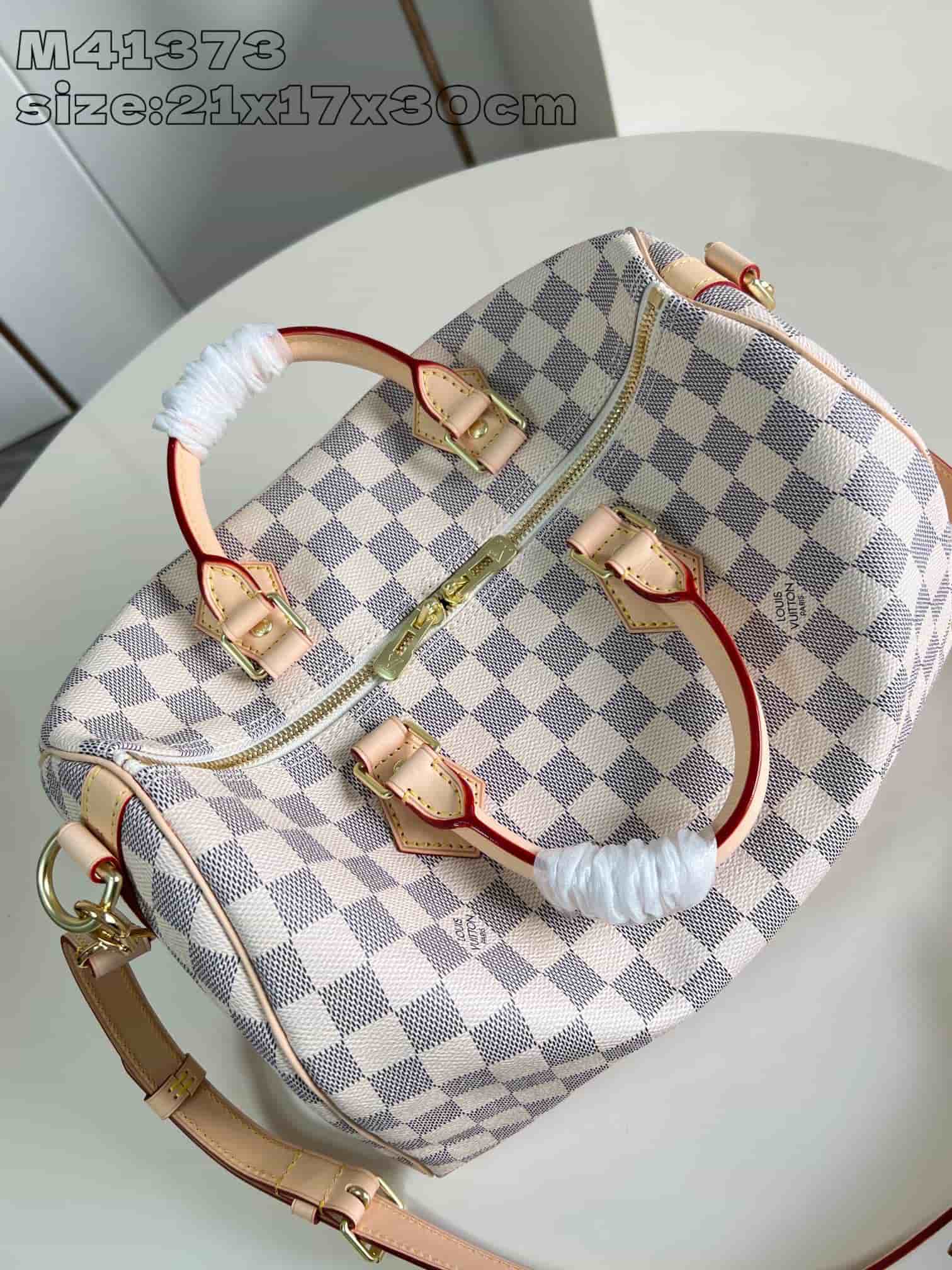 LV Speedy Bandoulière 30 Damier Azur LB21444 (5)
