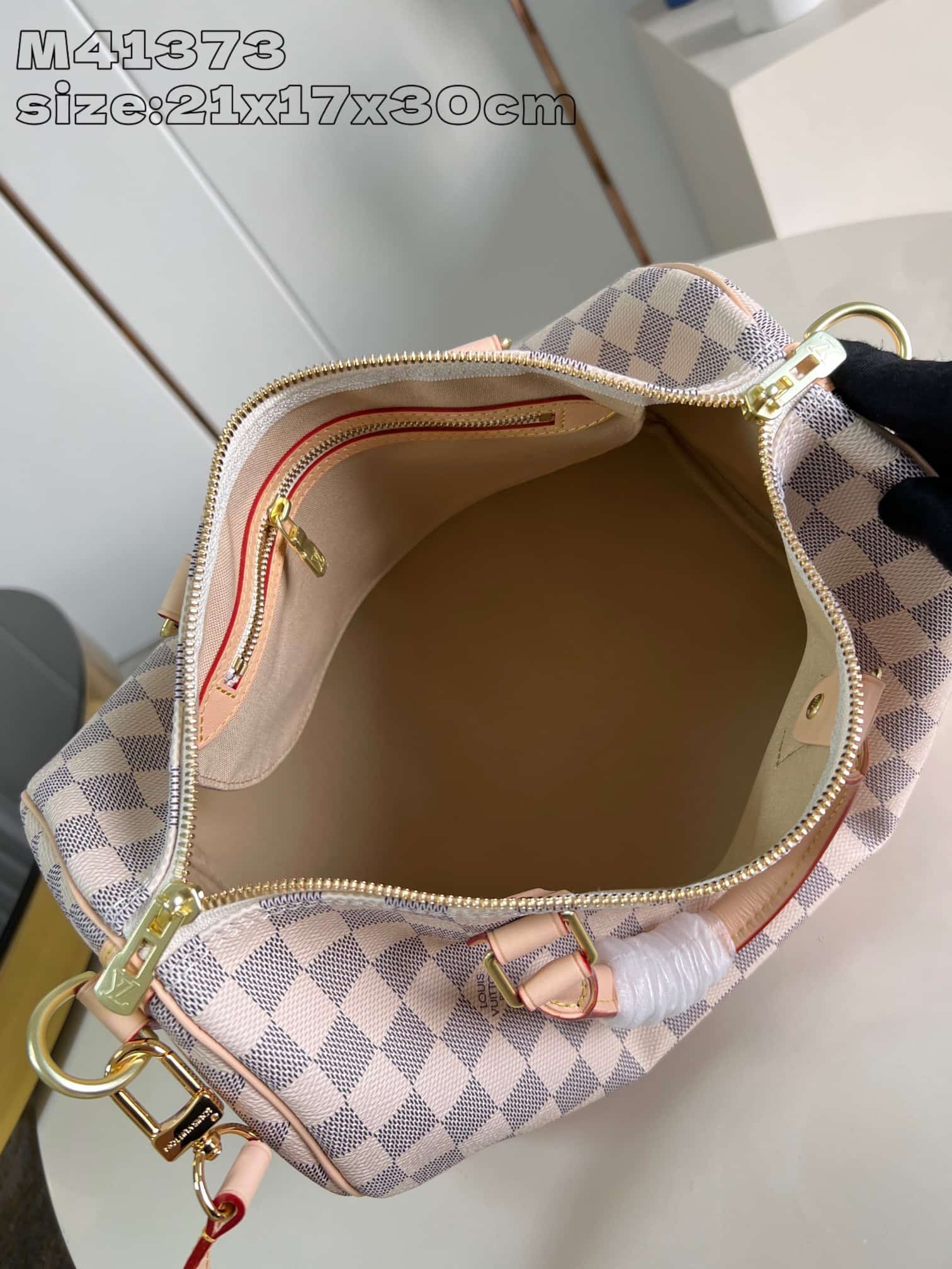 LV Speedy Bandoulière 30 Damier Azur LB21444 (6)