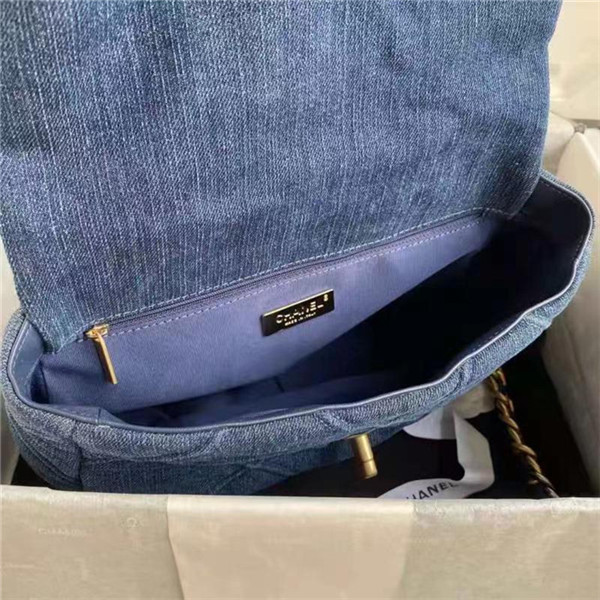 Large Chanel 19 Flap Bag Denim LB5354 (4)
