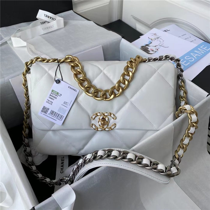 Large Chanel 19 Flap Bag Lambskin LB3841 (1)
