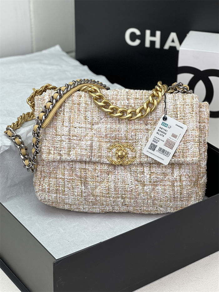 Large Chanel 19 Flap Bag Tweed LB12460 (1)