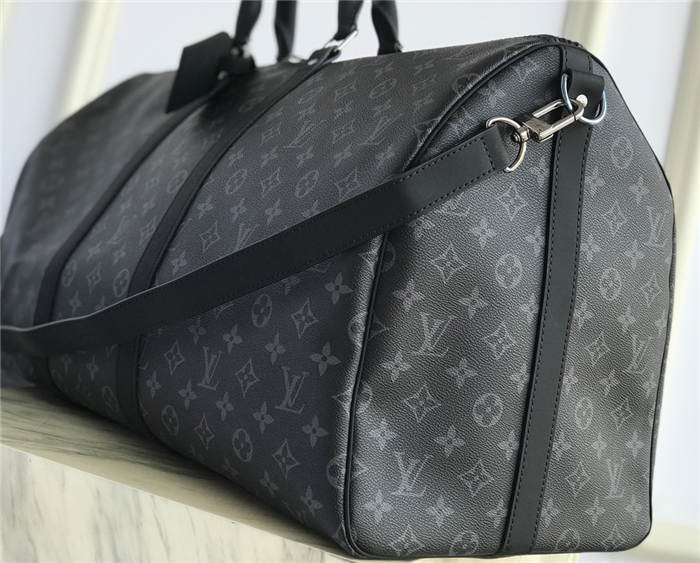 Louis Vuitton Keepall 55 Bandouliere Monogram Eclipse LB2651 (3)