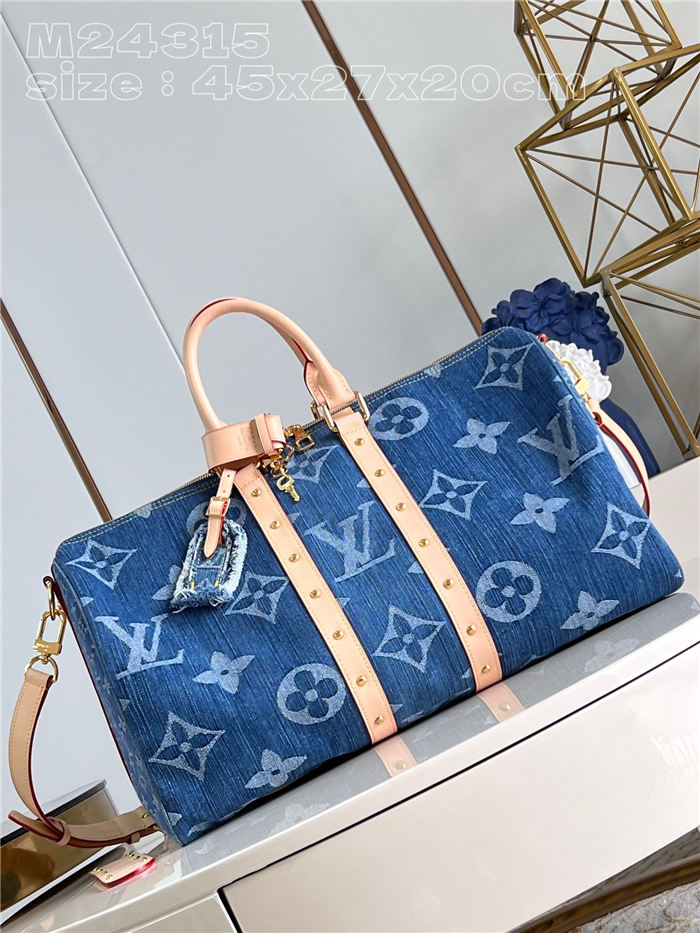 Louis Vuitton Keepall Bandoulière 45 Monogram Denim LB13987 (1)
