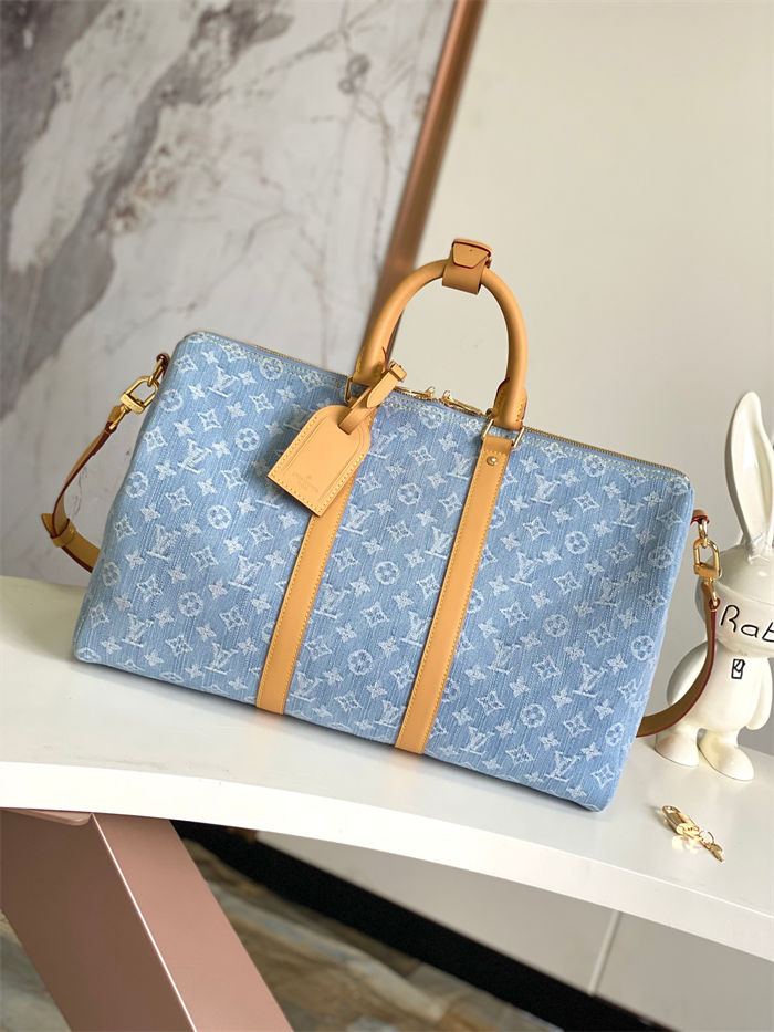 Louis Vuitton Keepall Bandoulière 45 Monogram Denim LB14500 (1)