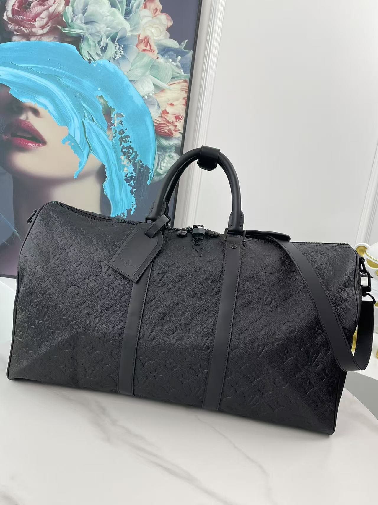 Louis Vuitton Keepall Bandoulière 50 Monogram Taurillon LB1381 (1)