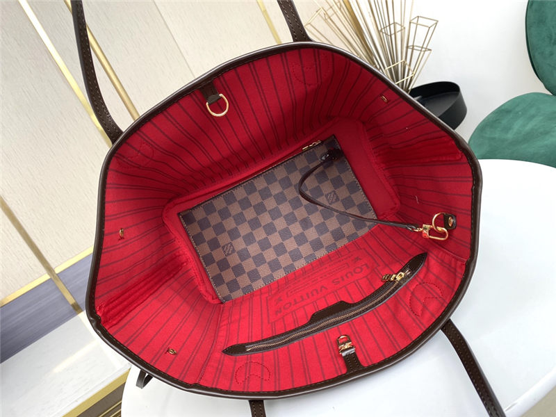 Louis Vuitton Neverfull MM Damier Ebene LB1690 (4)