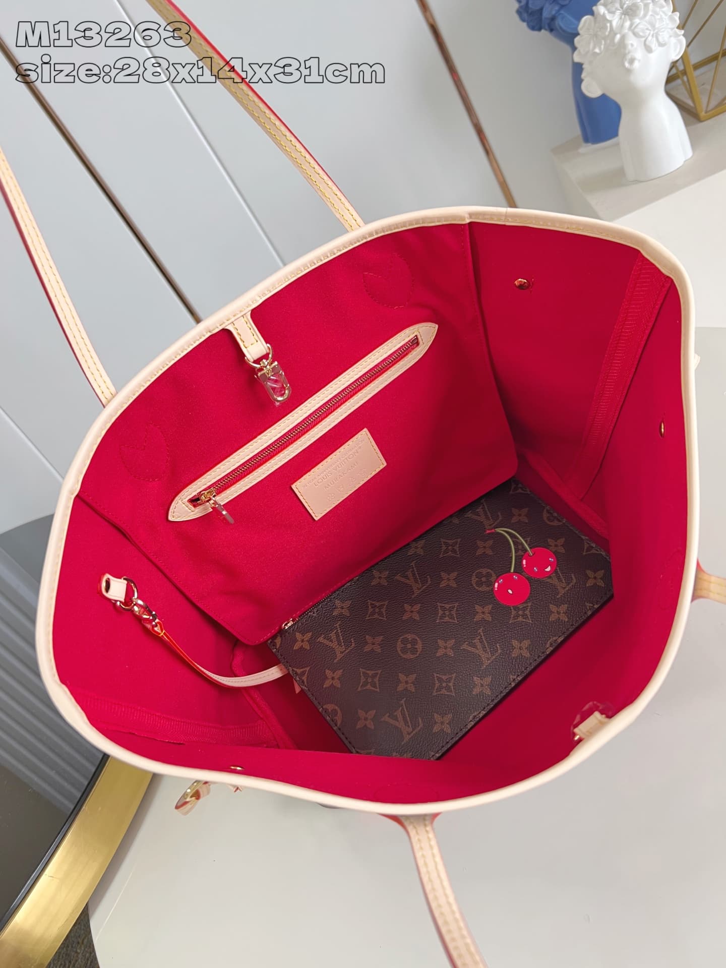 Louis Vuitton Neverfull MM Monogram cherry LB16568 (5)