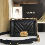 BOY Chanel Chevrons Pattern Grained Calfskin LB3866 (1)
