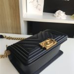 BOY Chanel Chevrons Pattern Grained Calfskin LB3866 (2)