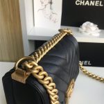 BOY Chanel Chevrons Pattern Grained Calfskin LB3866 (3)