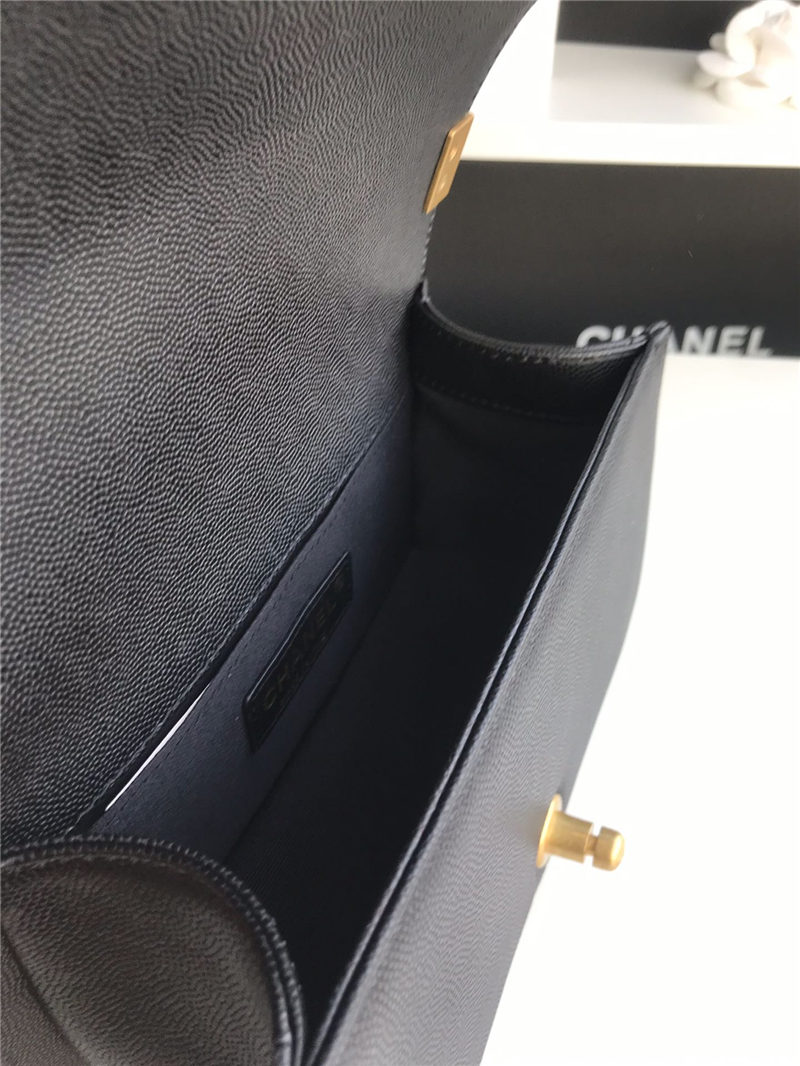 BOY Chanel Chevrons Pattern Grained Calfskin LB3866 (6)