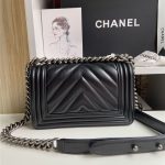 BOY Chanel Chevrons Pattern Lambskin LB3878 (3)