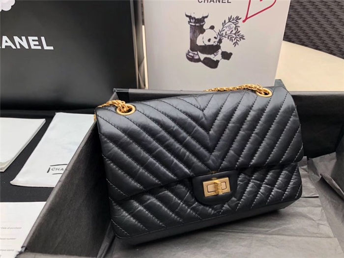 Chanel 2.55 HANDBAG Pattern Aged Calfskin LB4108 (1)