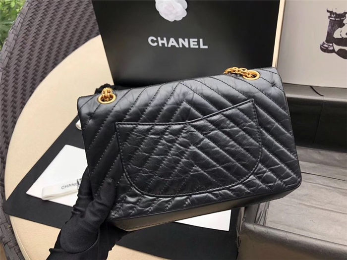 Chanel 2.55 HANDBAG Pattern Aged Calfskin LB4108 (2)