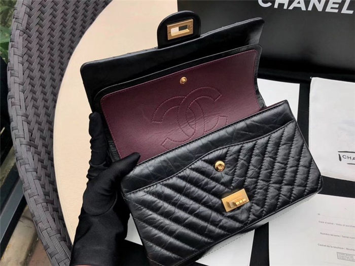 Chanel 2.55 HANDBAG Pattern Aged Calfskin LB4108 (3)