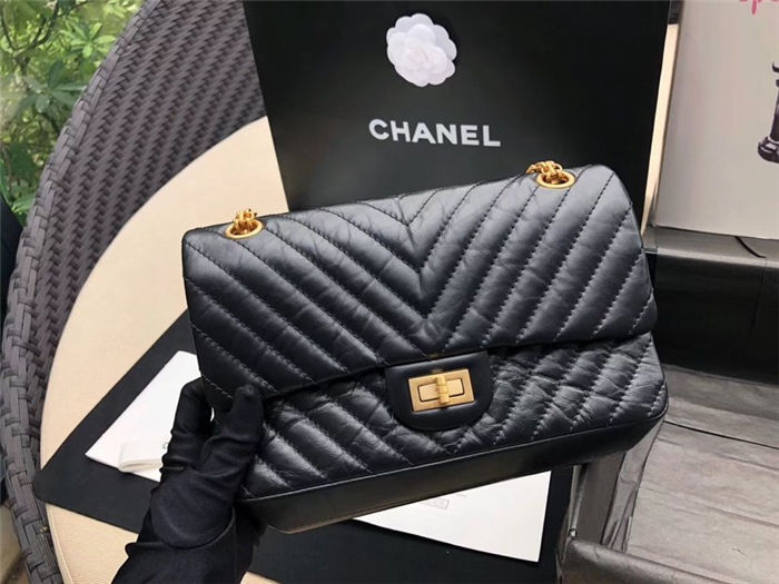 Chanel 2.55 HANDBAG Pattern Aged Calfskin LB4108 (6)