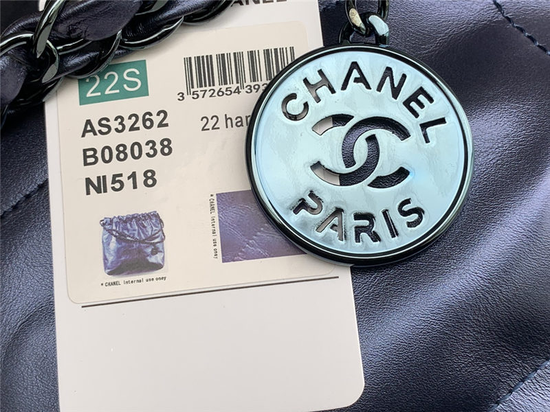 Chanel 22 LARGE HANDBAG Metallic Calfskin LB11224 (6)