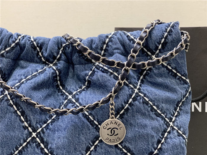 Chanel 22 MEDIUM HANDBAG Denim LB7736 (6)