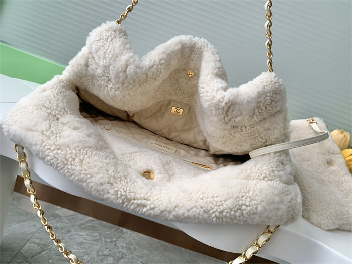 Chanel 22 MEDIUM HANDBAG Shearling Lambskin LB15668 (3)