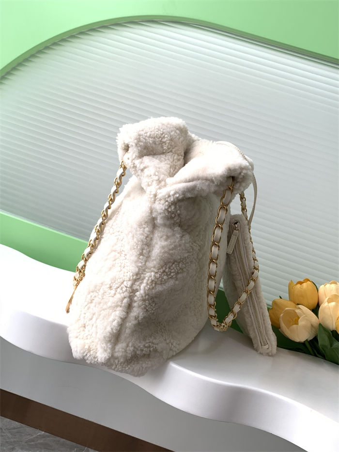 Chanel 22 MEDIUM HANDBAG Shearling Lambskin LB15668 (4)