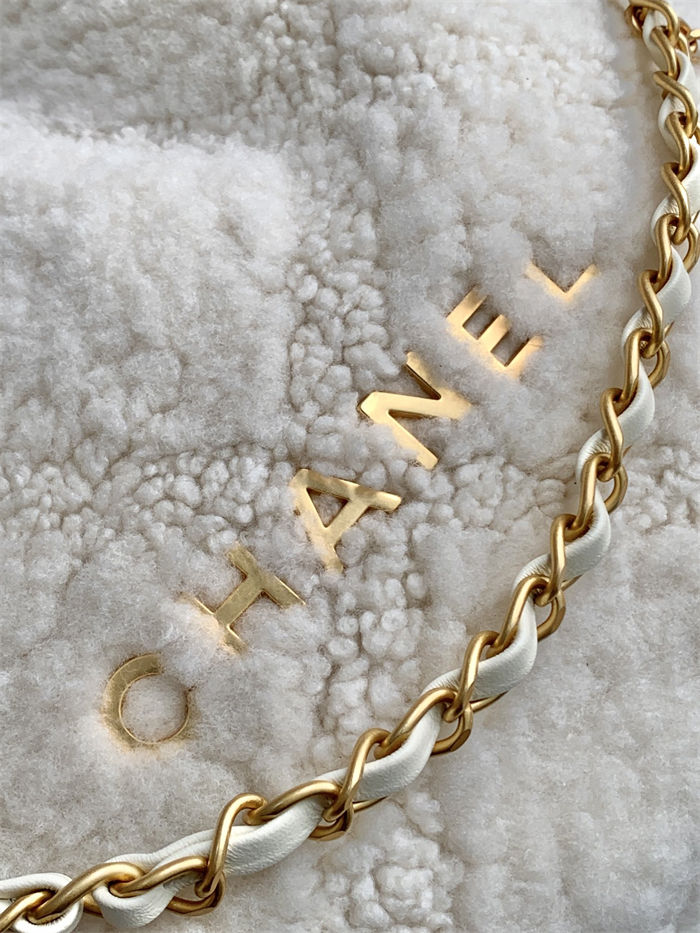 Chanel 22 MEDIUM HANDBAG Shearling Lambskin LB15668 (5)