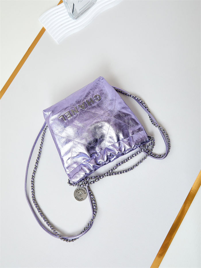 Chanel 22 MINI HANDBAG Metallic Calfskin LB14508 (5)