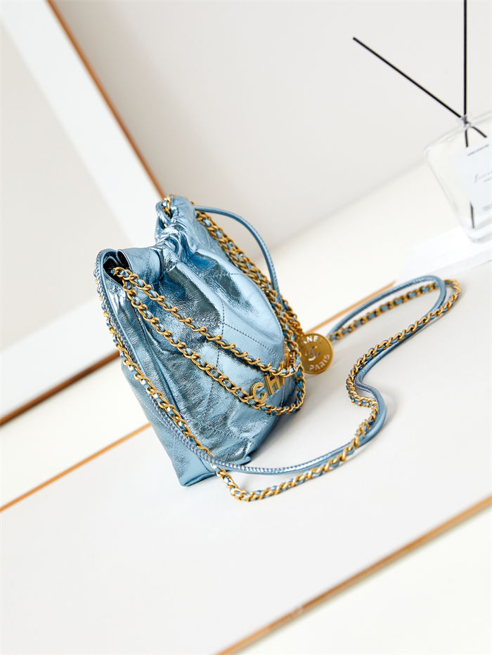 Chanel 22 MINI HANDBAG Metallic Calfskin LB14509 (6)