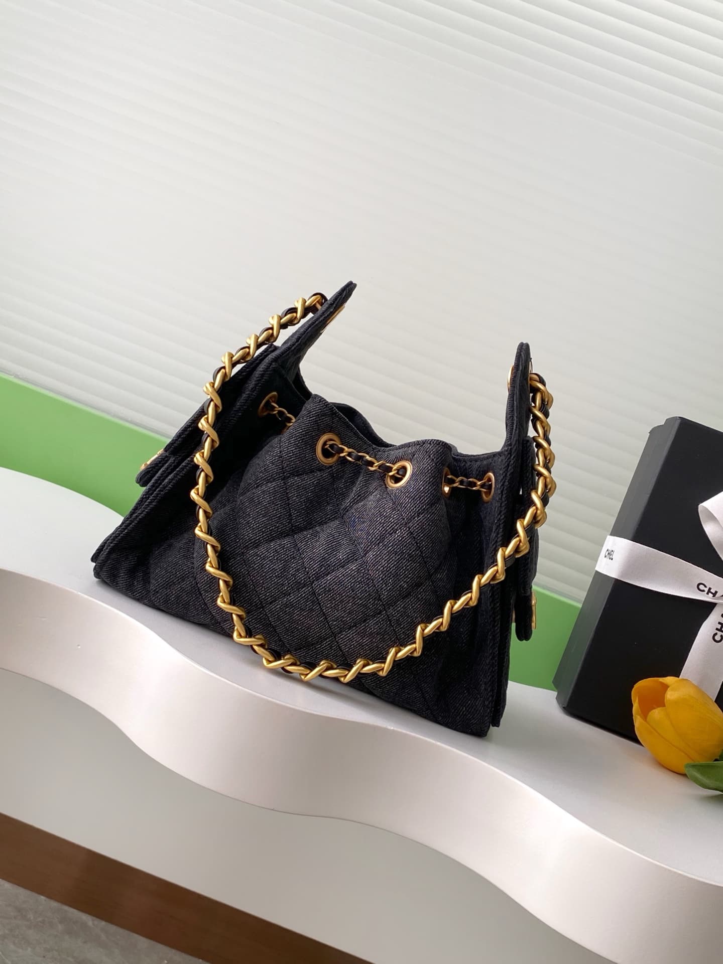 Chanel 25 Hobo Handbag Denim LB16676 (3)