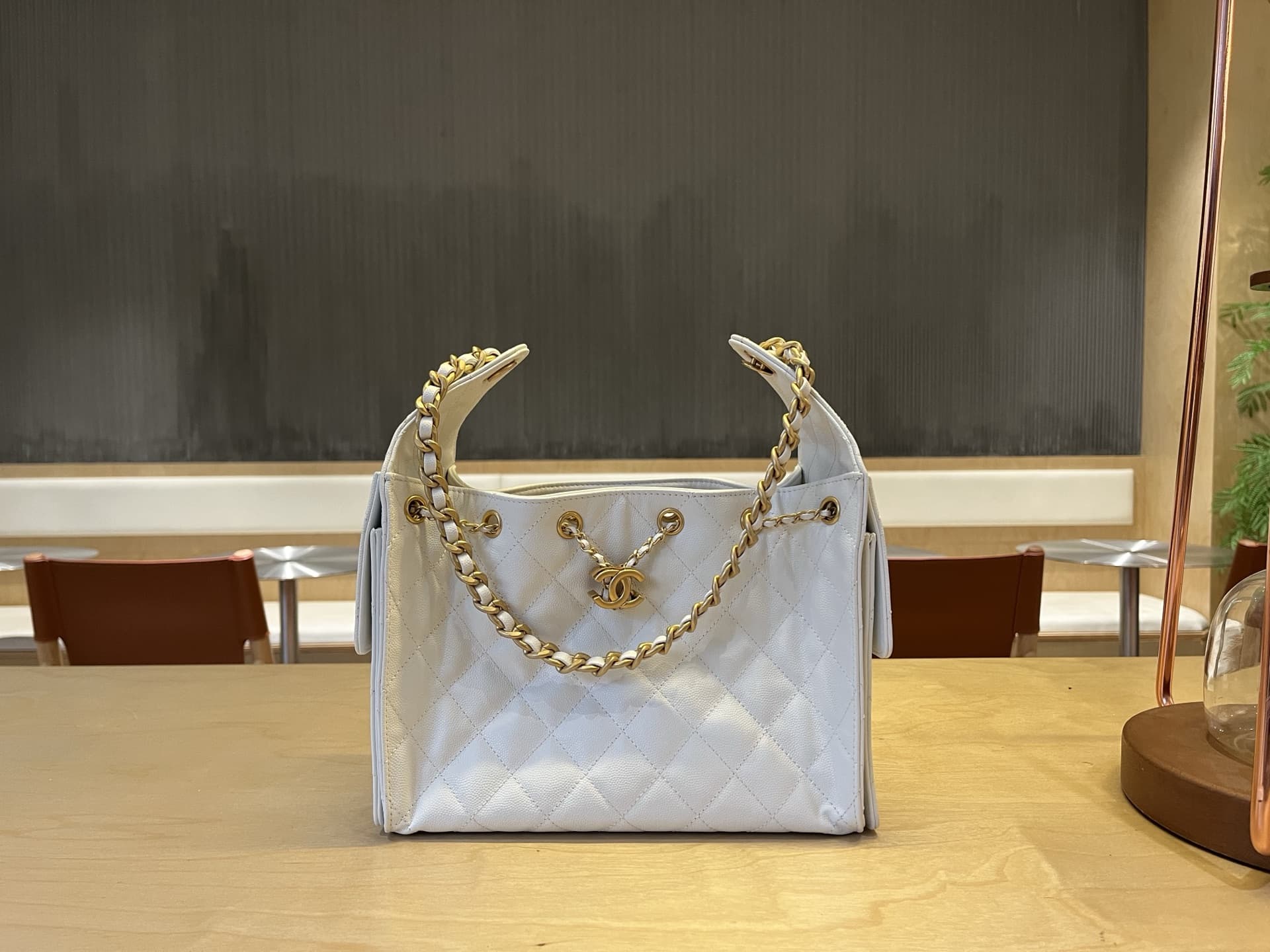 Chanel 25 Hobo Handbag Grained Calfskin LB1562 (1)