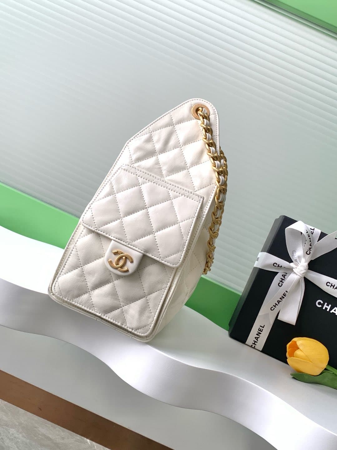 Chanel 25 Hobo Handbag Shiny calfskin LB15831 (3)