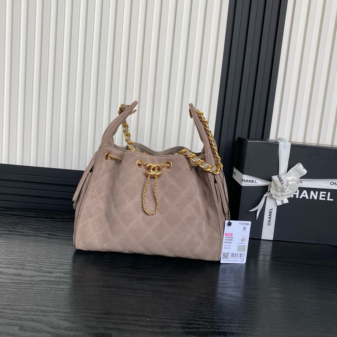 Chanel 25 Hobo Handbag Suede LB15827 (1)