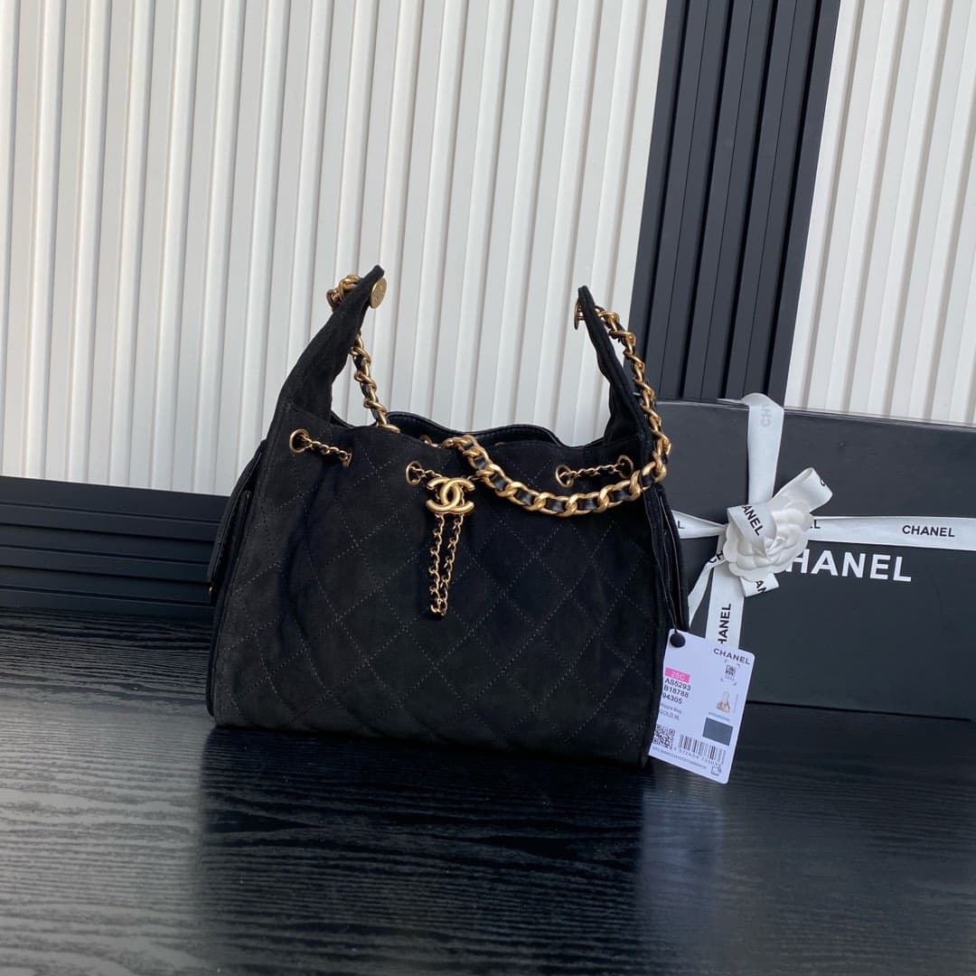 Chanel 25 Hobo Handbag Suede LB15828 (1)