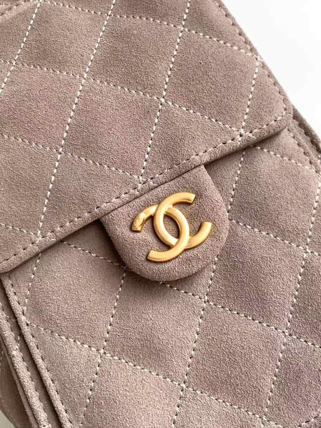 Chanel 25 Hobo Handbag Suede LB15829 (6)