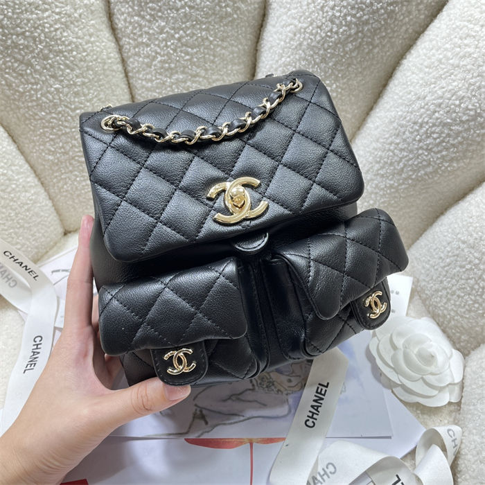 Chanel BACKPACK Grained Shiny Calfskin LB14901 (2)