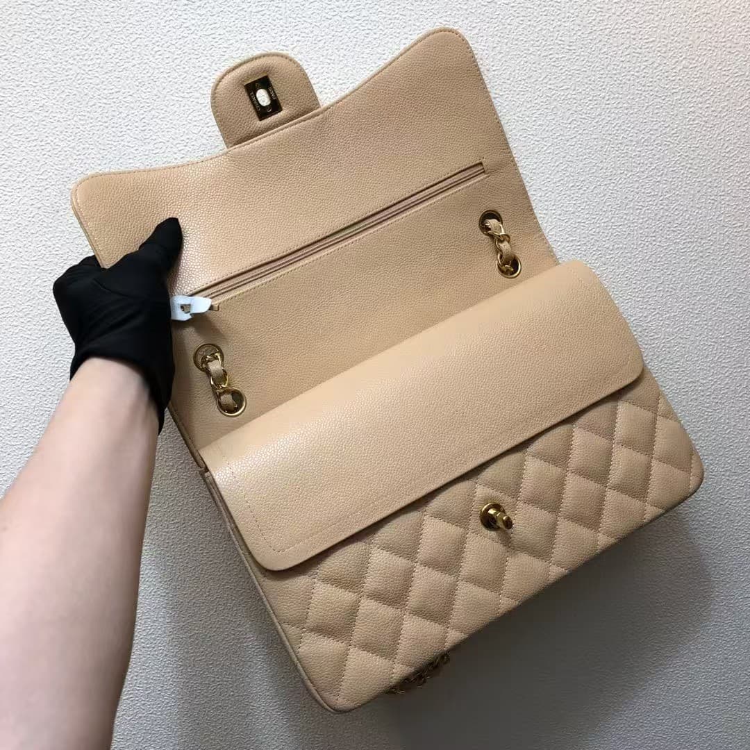 Chanel CLASSIC HANDBAG Grained Calfskin LB16822 (4)