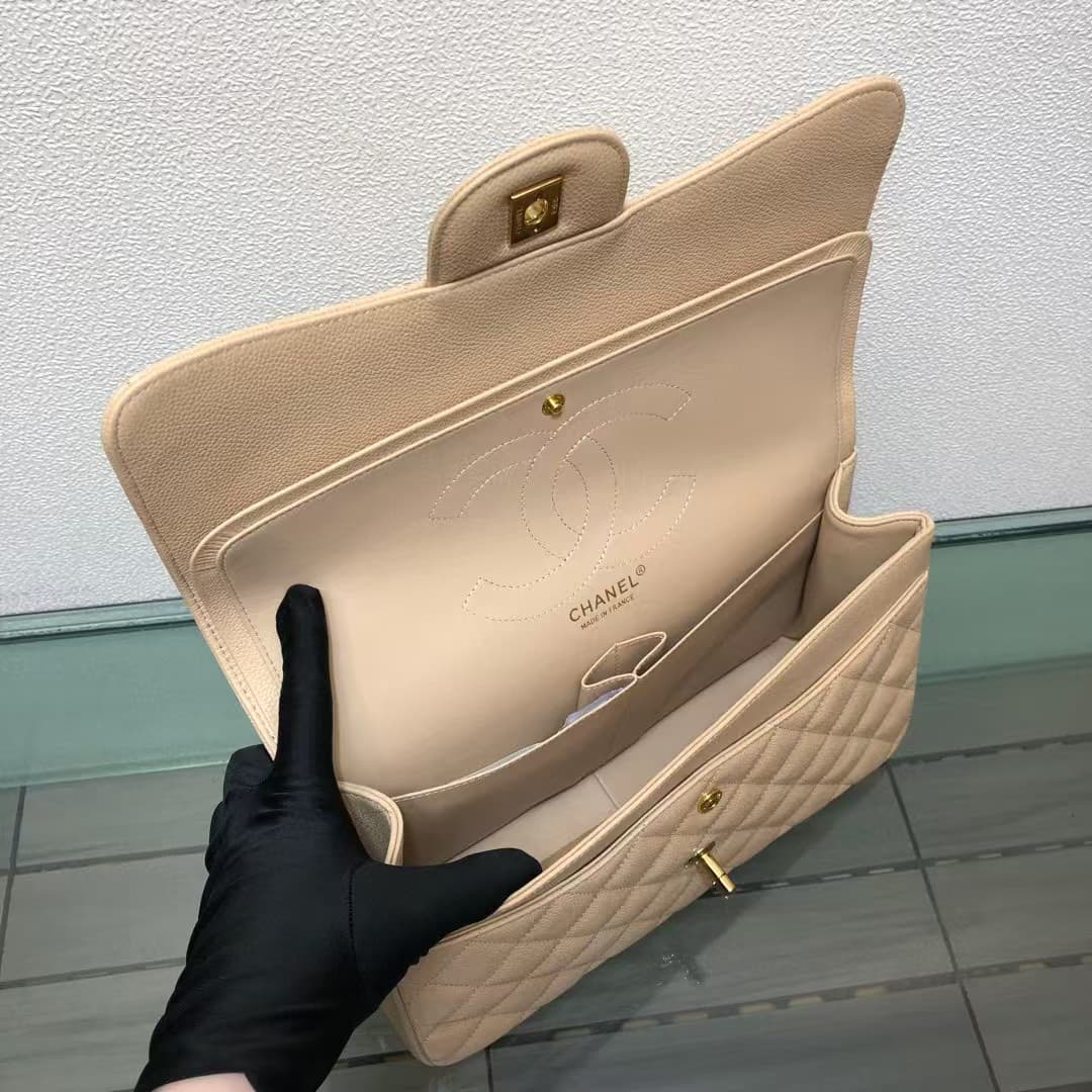 Chanel CLASSIC HANDBAG Grained Calfskin LB16822 (6)