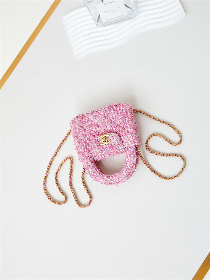 Chanel CLUTCH Cotton Tweed LB14863 (2)