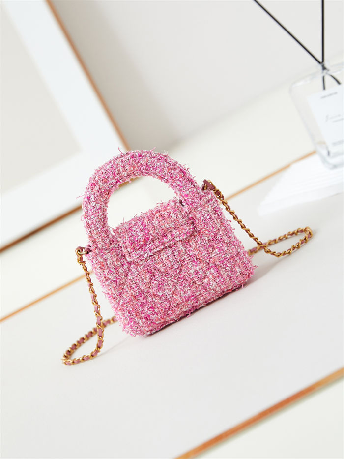 Chanel CLUTCH Cotton Tweed LB14863 (6)