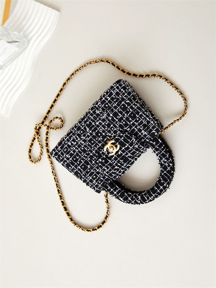 Chanel MINI SHOPPINGBAG Cotton Tweed LB14214 (5)