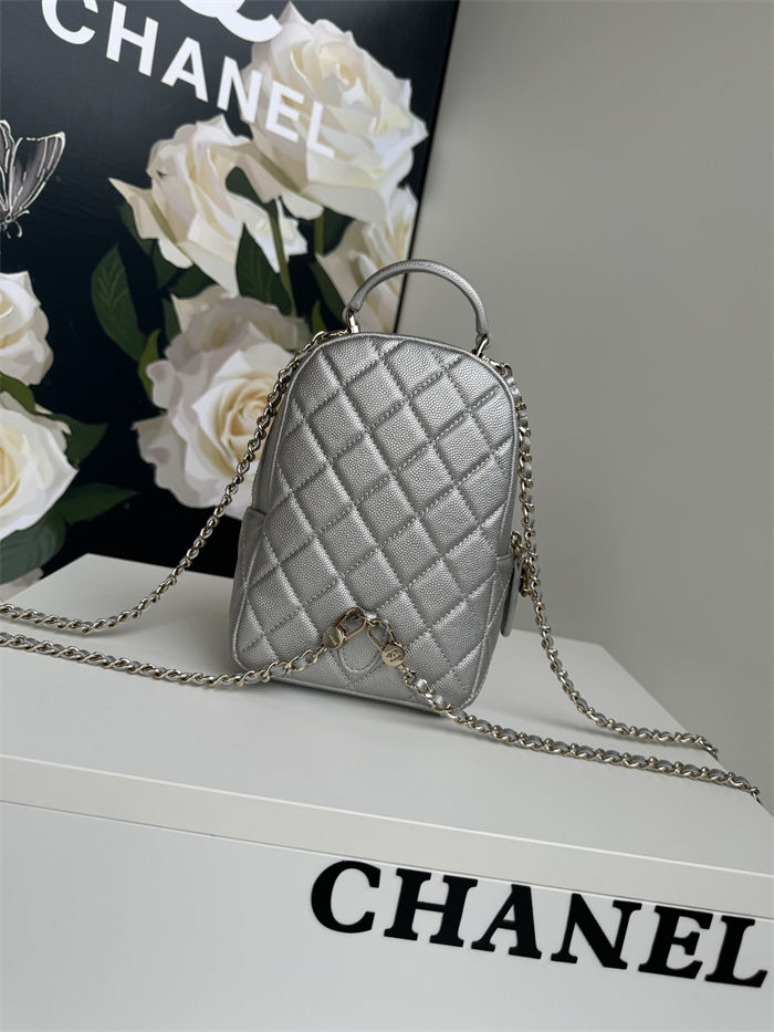 Chanel Mini Backpack Grained Calfskin LB14475 (2)
