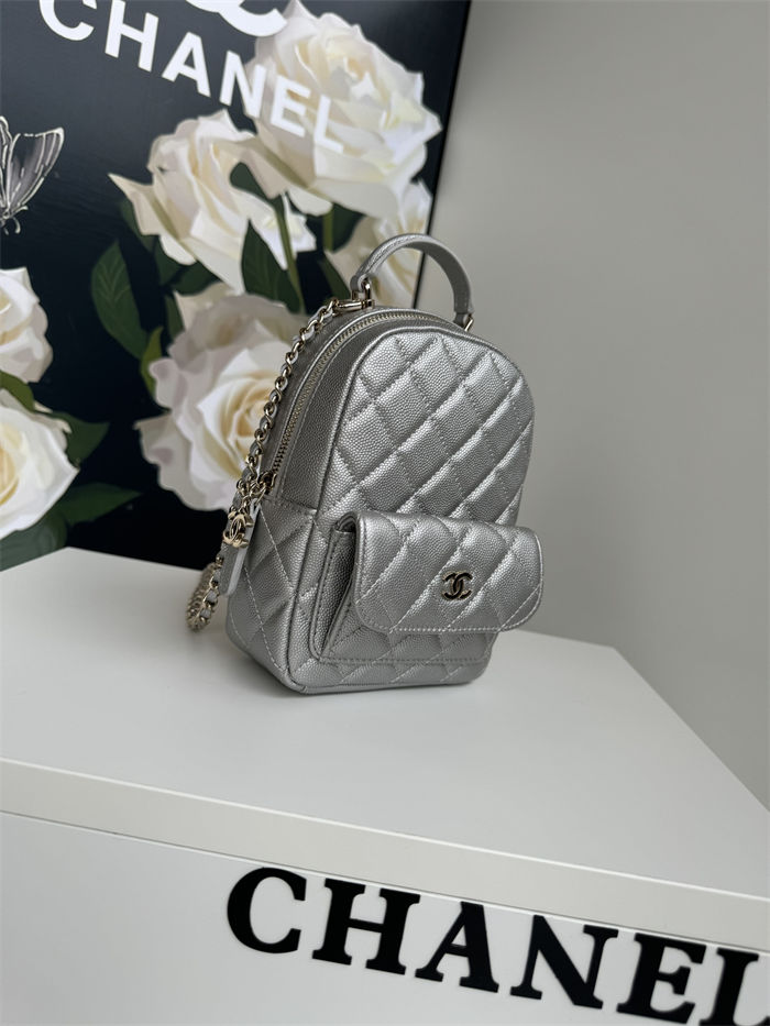 Chanel Mini Backpack Grained Calfskin LB14475 (3)
