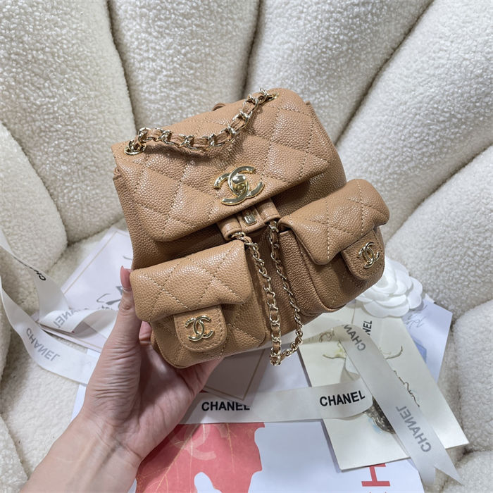 Chanel SMALL BACKPACK Grained Shiny Calfskin LB12509 (2)