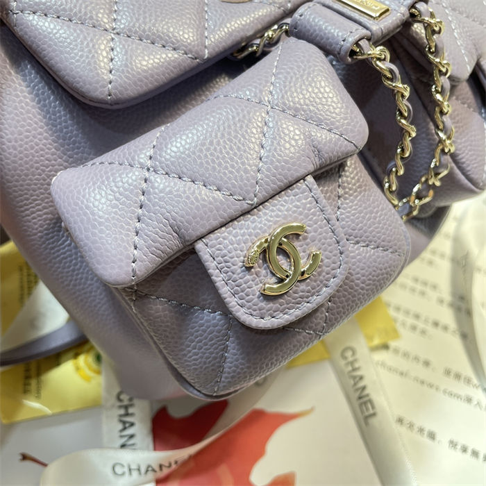 Chanel SMALL BACKPACK Grained Shiny Calfskin LB14903 (3)