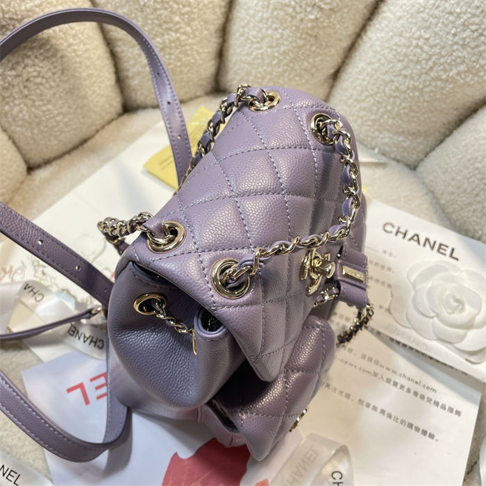 Chanel SMALL BACKPACK Grained Shiny Calfskin LB14903 (6)