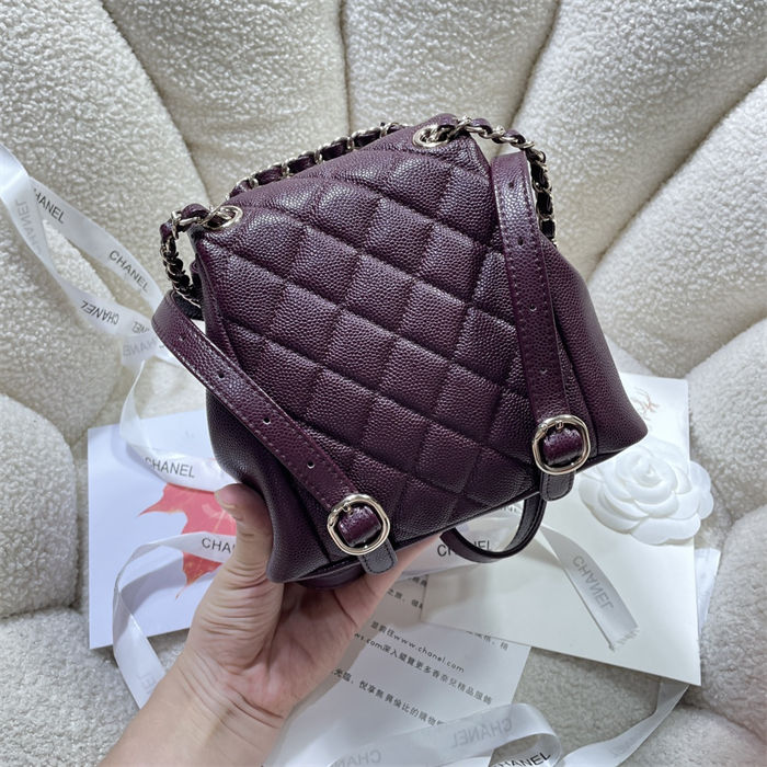 Chanel SMALL BACKPACK Grained Shiny Calfskin LB14904 (3)