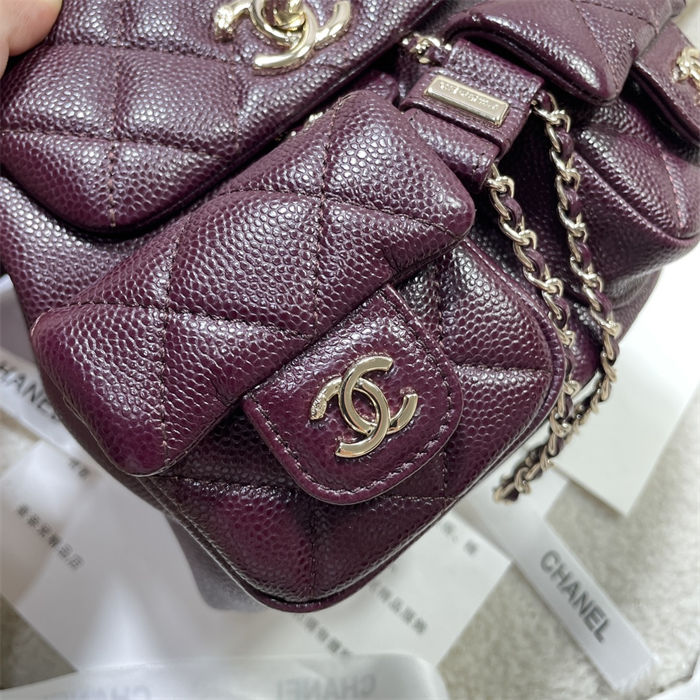 Chanel SMALL BACKPACK Grained Shiny Calfskin LB14904 (4)